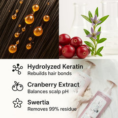 Demiki rose-scent shampoo closeup emphasizes organic fragrance and color-friendly nourishment.