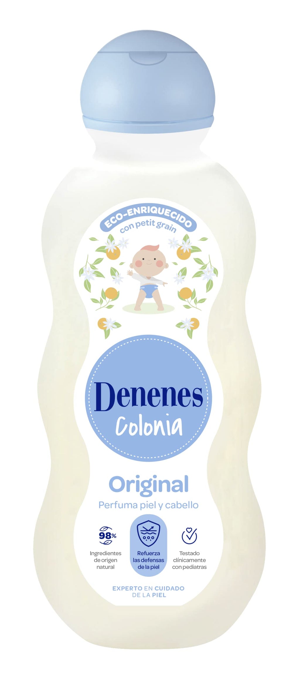 Denenes Baby Cologne bottle pour shows easy application for a fresh baby scent.