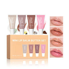 DENESTUP 4Pcs lip gloss set vanilla tube for daily hydration and shine.