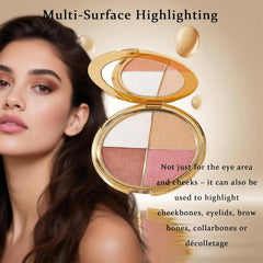Denir Bonee shimmer shade highlighting the lid and cheekbone glow