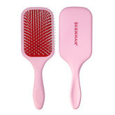 Denman D38 paddle brush pink side view showing paddle design for detangling
