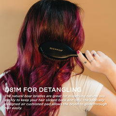 Denman D81M nylon-quill detangling shows easy glide with less tug
