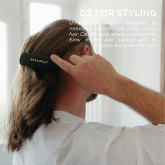 Denman Jack Dean D3 all-black ergonomic-tear-drop handle facilitates comfortable styling