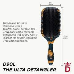Denman Ultimate Detangling Brush on wet hair showing gentle, tug-free detangling