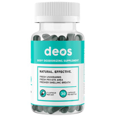 DEOS internal deodorant bottle shows head-to-toe freshness potential for daily odor control