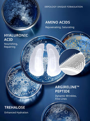 Depology serum-infused darts dissolving into skin for active hydration