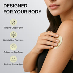 Depology Retinol Lotion on arm demonstrates crepey skin smoothing