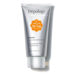 Depology Ultra-Size Firming Retinol Body Lotion pump promoting firmer smoother skin