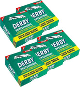 Derby Professional single edge blades packaging: wax-paper protection for sharpness.