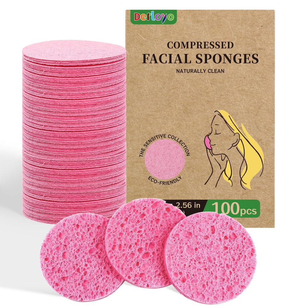 Derloyo compressed facial sponges pack — travel-ready and perfect for daily cleansing.