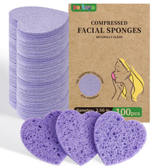 Derloyo purple heart sponges pack for gentle daily cleansing and light exfoliation.