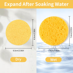 Derloyo yellow face sponges absorbent for cleanser application.