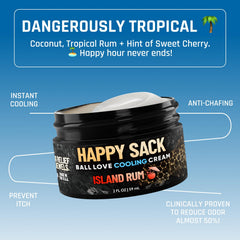 Derm Dude Happy Sack cream application demonstrates cooling, anti-chafe action.