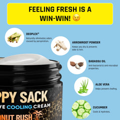 Close-up of the cream texture from Derm Dude Happy Sack for smooth feel