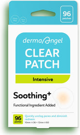 DERMA ANGEL invisible patch on skin showing discreet 12mm size for blemish care