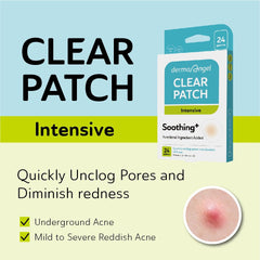 DERMA ANGEL patch on skin closeup demonstrates almost invisible appearance for daytime wear