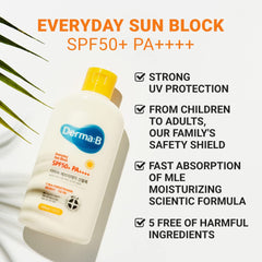 Derma B Everyday Sun Block large-size packaging ideal for face and body application