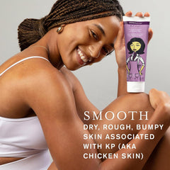 DERMAdoctor KP rough skin texture close-up highlighting bumps and smoothing potential