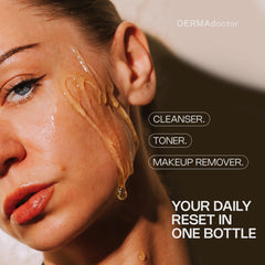 DERMAdoctor Vitamin C Face Wash foamy lather demonstrates gentle cleansing suitable for makeup removal.