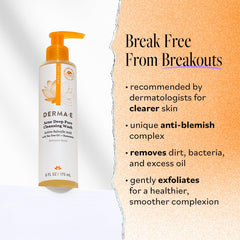 Derma E Acne Deep Pore Cleansing Wash foamy lather demonstrates deep pore cleansing.
