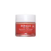 Derma E Anti-Aging Day Cream jar closeup showcasing rich moisture for radiant skin.