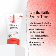 Derma E Anti-Wrinkle Scrub texture closeup showing micro-exfoliation particles for smoother skin.