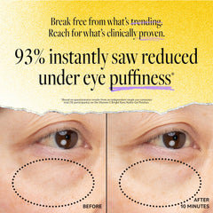 Derma E Bright Eyes patch applied under-eye demonstrates hydrating smoothing potential