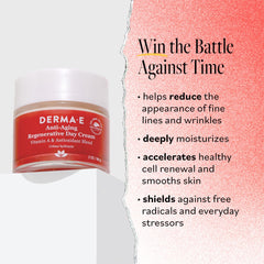 Derma E day cream application massage demonstrates smoothing, helping skin feel more even.