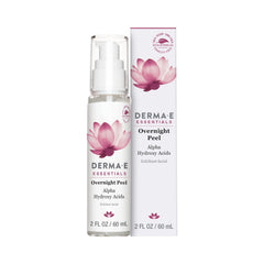 Derma E Essentials Overnight Peel jar closeup shows creamy texture for gentle overnight exfoliation.