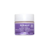 Derma E night moisturizer jar closeup showing creamy overnight hydration.