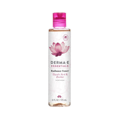 Derma E Radiance Toner bottle close-up for brighter, smoother skin prep