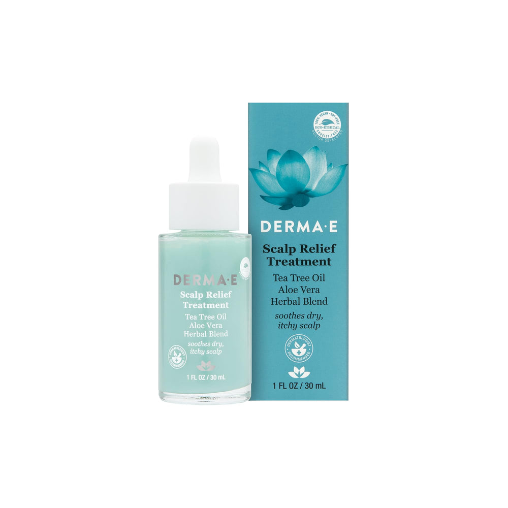 Derma E Scalp Relief bottle provides soothing hydration for itchy scalp
