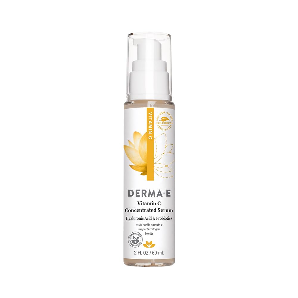 Derma E Vitamin C Serum bottle close-up for brightening and hydration