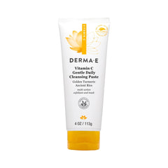 Derma E Vitamin C gentle daily cleansing paste jar closeup for radiant complexion.