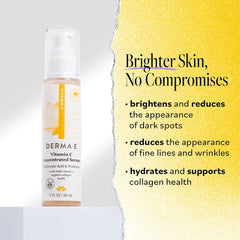 Derma E Vitamin C Serum dropper highlighting hydrating hyaluronic acid benefit