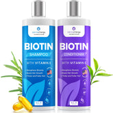 DermaChange Biotin Shampoo bottle pour for fuller-looking hair.