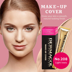 Dermacol liquid matte SPF30 closeup texture highlighting lightweight feel and sun protection.