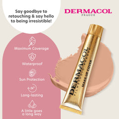 Dermacol SPF 30 waterproof foundation on skin during a sweat test.