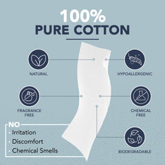 Dermacotton disposable face wipes close-up showing thick, absorbent texture for quick cleansing.