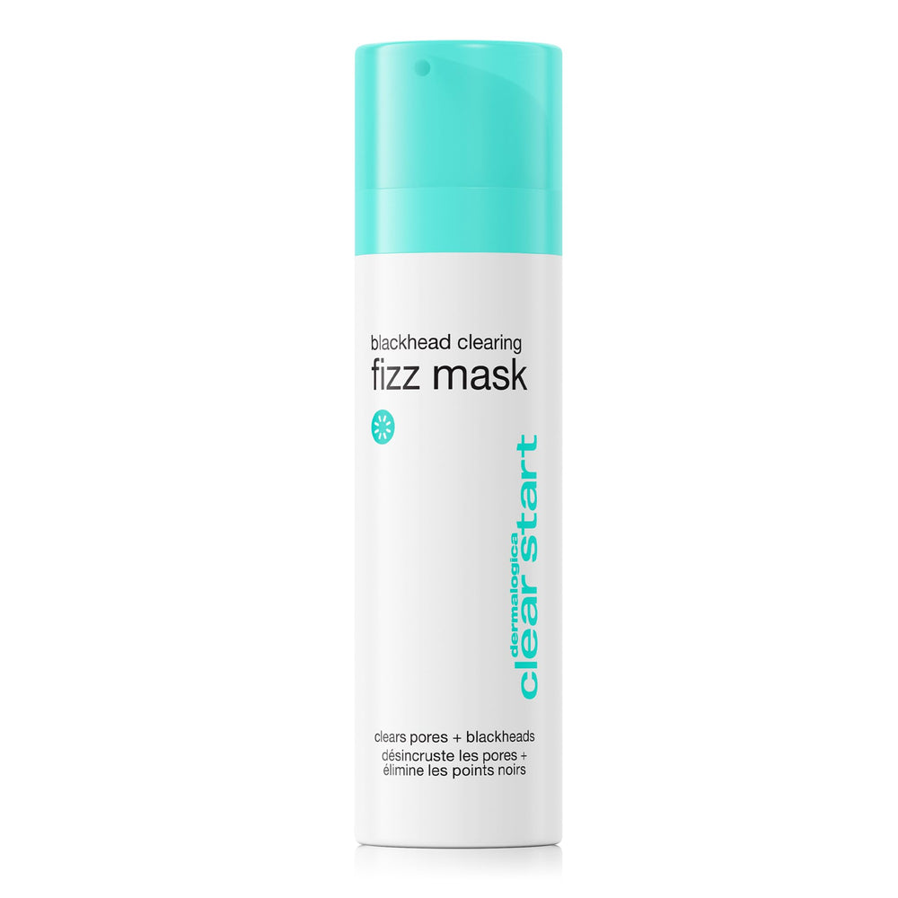Dermalogica Clear Start fizz mask application demonstrates pore-cleaning action for clearer-looking skin.