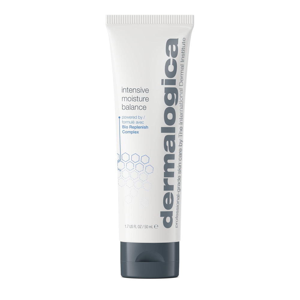 Dermalogica Intensive Moisture Balance bottle delivering rich hydration for dry skin.