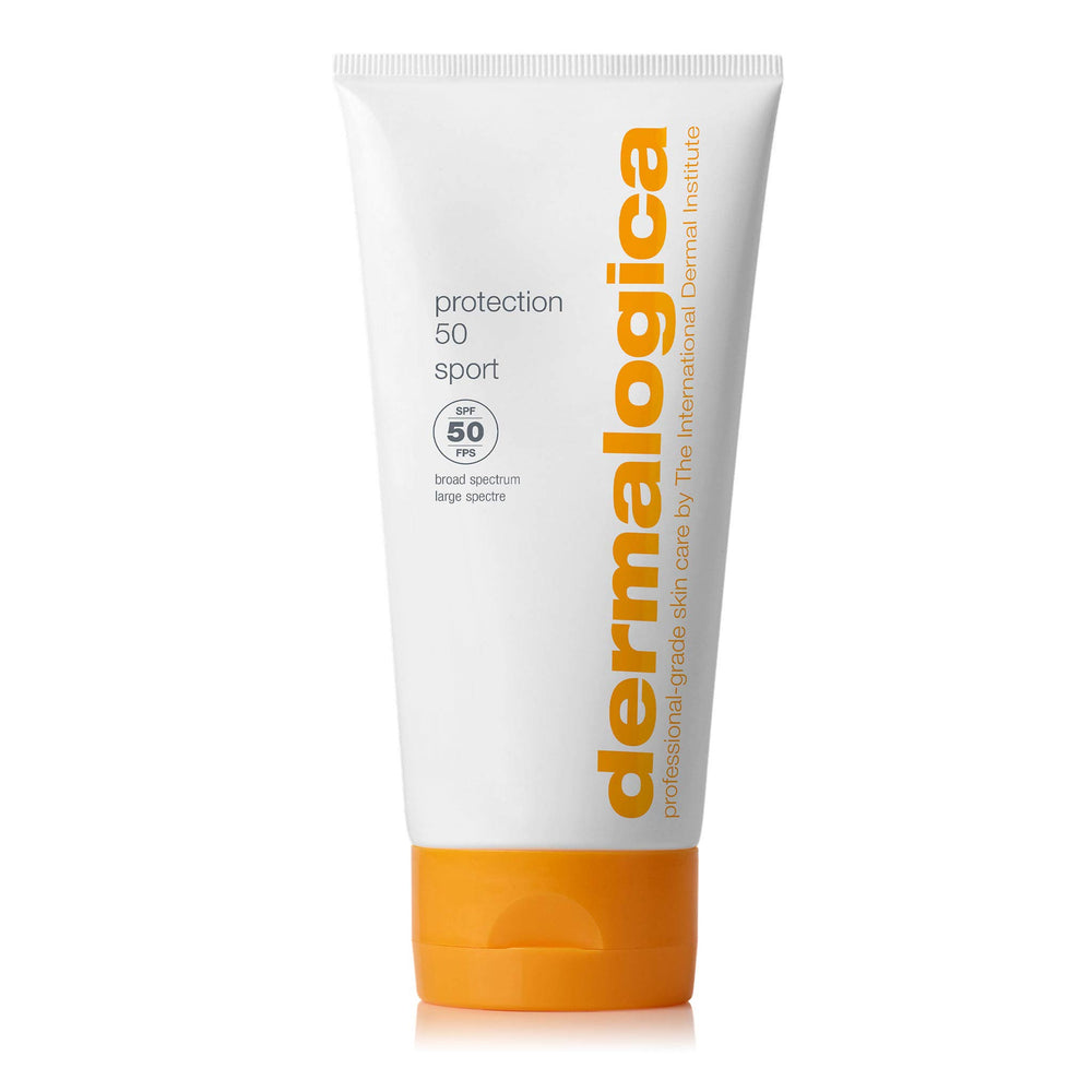 Dermalogica Protection 50 Sport SPF50 bottle ready for outdoor workouts with broad protection.
