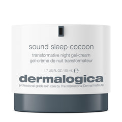 Dermalogica Sound Sleep Cocoon night cream tube showing silky texture for overnight hydration.