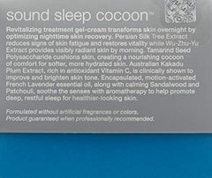 Dermalogica Sound Sleep Cocoon texture closeup highlights gel-cream consistency for restful night care.