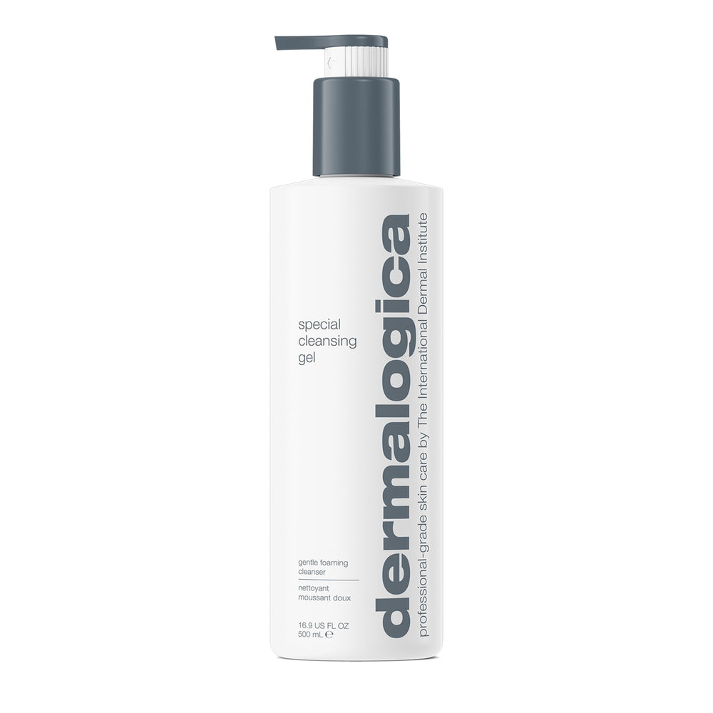 Dermalogica Special Cleansing Gel bottle front view shows gentle cleansing for all skin types