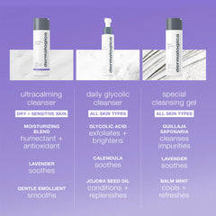 Dermalogica Ultracalming Cleanser application massage demonstrates gentle facial cleansing