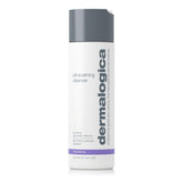 Dermalogica Ultracalming Cleanser bottle pour shows gentle cleansing for sensitive skin during daily routine