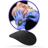 Dermapad DermaPad on glove demonstrates blade-clearing efficiency during dermaplaning.