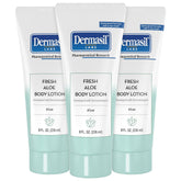 Dermasil Fresh Aloe 3-pack bundle demonstrates non-greasy hydration for daily use.
