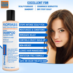 Dermasolve two-pack bottles emphasize convenient, ongoing scalp care.